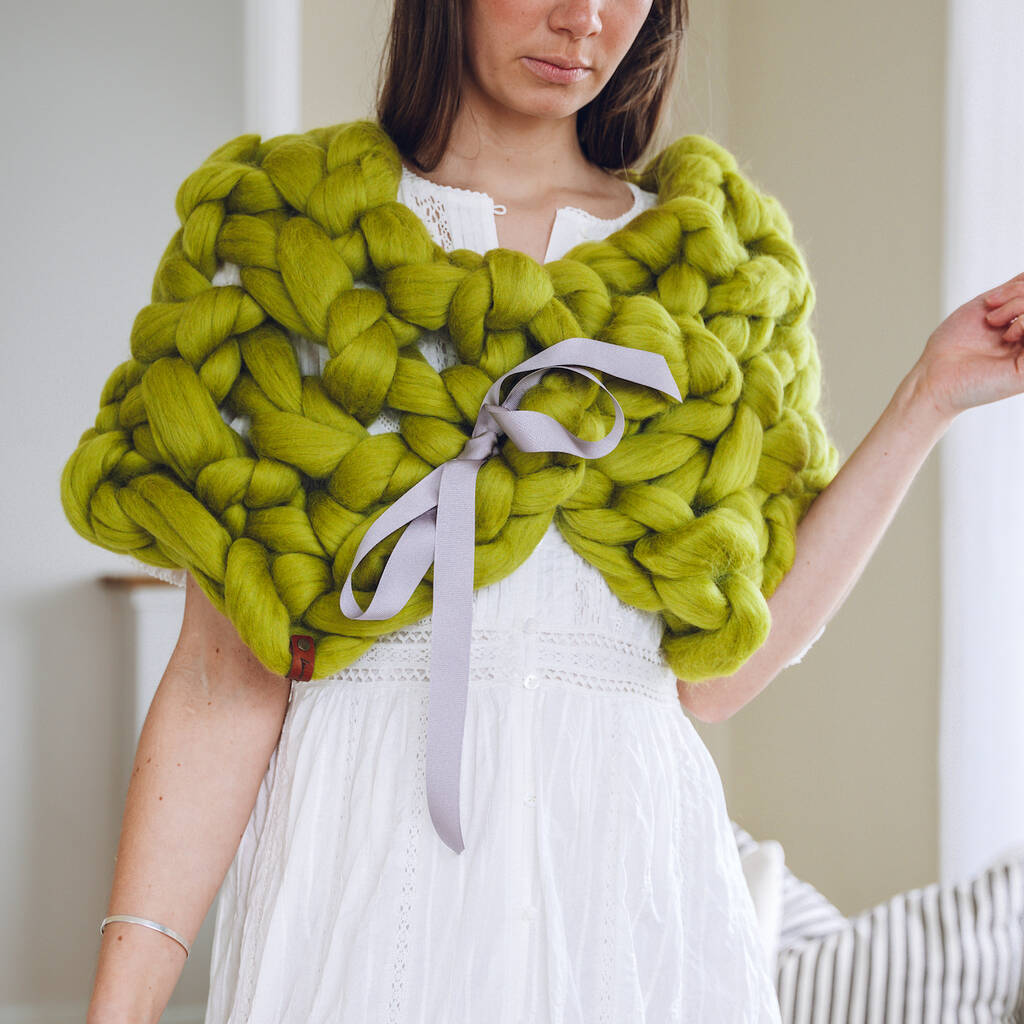 Chunky Knit Cape Scarf By Lauren Aston Designs