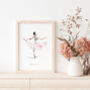 Ballerina Personalised Watercolour Art Print, thumbnail 1 of 4