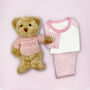 Personalised Bertie Bear With Baby Pyjamas, Pink, thumbnail 1 of 4