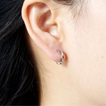 Silver Infinity 12mm Hoop Earrings, 2 of 6