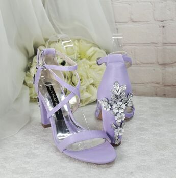 Block Heel Bridal Shoes With Cherry Blossom, 5 of 10