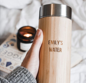 Personalised Reusable Sustainable Bamboo Water Bottle, 3 of 12