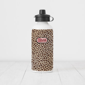 Personalised Animal Print Drink Water Bottle, 2 of 4
