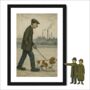 Man Walking A Dog Lowry Style Framed Art, thumbnail 1 of 2