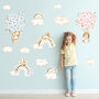Floral Bunnies Clouds And Rainbows Wall Sticker Set, thumbnail 2 of 5