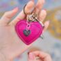 Personalised Leather Heart Keyring, thumbnail 1 of 8