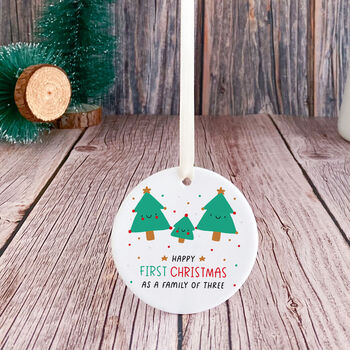 Happy First Christmas As A Family Of Three Ornament, 6 of 7