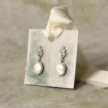 Silver Plated Pearl Nouveau Jewel Earrings, 4 of 6