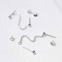 Sterling Silver Helix Chain Stud Earrings, thumbnail 4 of 9
