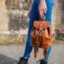 Timeless Tan Leather Mini Backpack, thumbnail 3 of 3