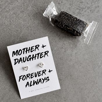 Mother + Daughter Sterling Silver Heart Knot Earrings, 10 of 10