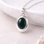 Personalised Sterling Silver Bloodstone Gemstone Locket Necklace With Photos, thumbnail 1 of 8