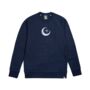 Moon Smile Embroidered Sweatshirt Deep Sea Blue, thumbnail 1 of 6