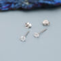 Sterling Silver Simple Cz Crystal Stud Earrings, thumbnail 2 of 11