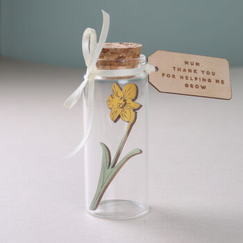 Miniature Daffodil Keepsake Message Bottle, 8 of 8