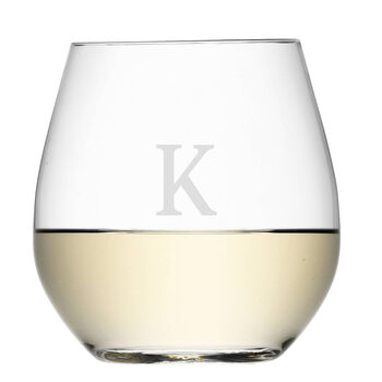 Monogrammed Stemless White Wine Glass, 5 of 8