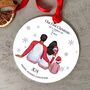 Our First Christmas As A Family Of Four – Personalised Matching P Js Acrylic Bauble, thumbnail 1 of 5