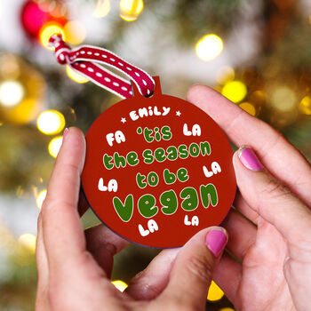 Personalised Vegan Christmas Bauble, 3 of 3