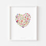 Heart Of Flowers A4 Illustrated Print, thumbnail 1 of 4