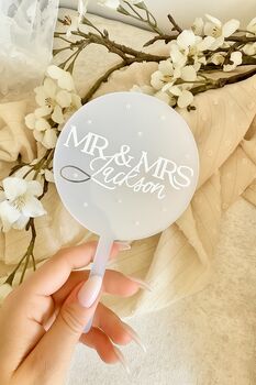 Personalised Glossy And Pearl Wedding Cake Topper, 3 of 5