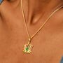 Lotus Flower Green Onyx Gold Vermeil Necklace, thumbnail 2 of 7