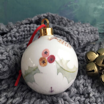 Red Squirrel Bone China Christmas Bauble, 7 of 11
