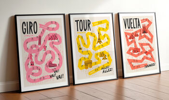 Tour Cycling Poster, Bike Lover Gift, 8 of 8