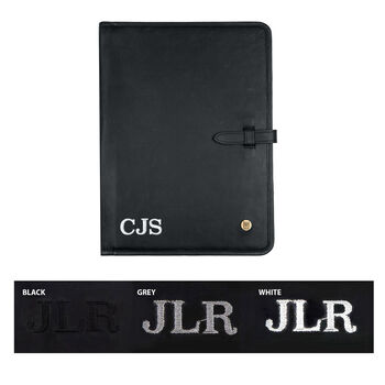 Personalised A4 Leather Document Holder In Black, 4 of 8