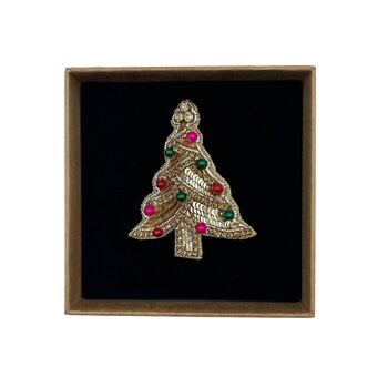 Kitsch Beaded Christmas Tree Brooch, 3 of 4