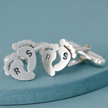 Handmade Sterling Silver New Dad Cufflinks, 4 of 11