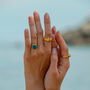 Gold Turquoise Signet Ring, thumbnail 1 of 8
