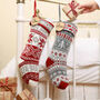 Personalised Nordic Chunky Knit Christmas Stockings, thumbnail 1 of 6