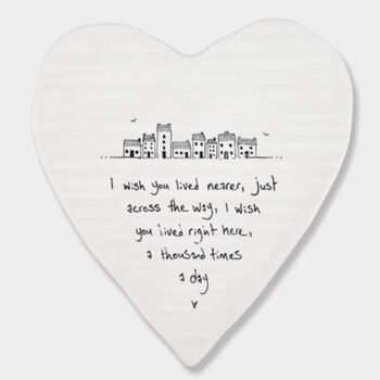 'I Wish You Lived Nearer' Heart Coaster Gift, 2 of 2
