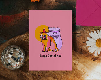 Cute Cat Christmas Card Pack, 8 of 8