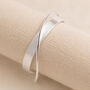 Adjustable Sterling Silver Plated Open Crossover Cuff Bangle, thumbnail 3 of 8