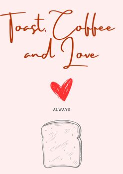 A4 Food And Drink Print Toast, Coffee And Love, 5 of 5