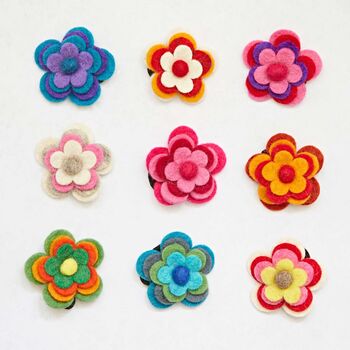 Pack Of Three Felt Four Flower Hair Bands, 2 of 2