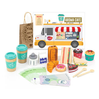 Wooden Toy Cafe Play Food Shop Accessories Set, 7 of 10