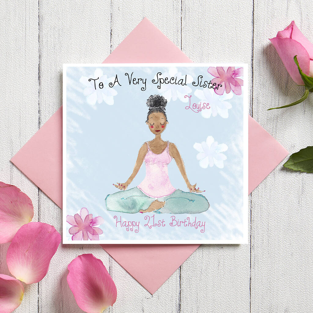 Yoga Birthday Card For Sister, Auntie, Niece, Mum, 1 of 6