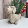Grey Dachshund Planter Sausage Dog Flower Pot Home Decor, thumbnail 10 of 11
