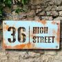 Distressed Painted Rusty House Name Sign, thumbnail 1 of 10