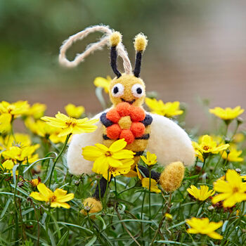 Felt Bee With Flower Hanging Decoration, 2 of 2