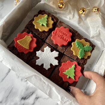 Personalised Christmas Fudgey Brownies, 3 of 12