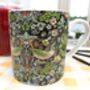 Jumbo Mug In Black Strawberry Thief Design, thumbnail 1 of 7