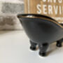 Black Ceramic Soap Dish Claw Foot Bath Design Drainage, thumbnail 5 of 5