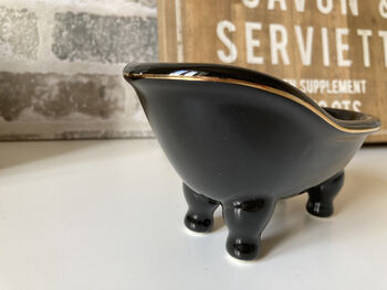 Black Ceramic Soap Dish Claw Foot Bath Design Drainage, 5 of 5