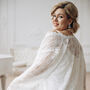Ivory Macrame Lace Bridal Kimono Cape, thumbnail 2 of 12