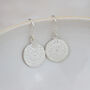 Sterling Silver Small Mandala Disc Earrings, thumbnail 1 of 3