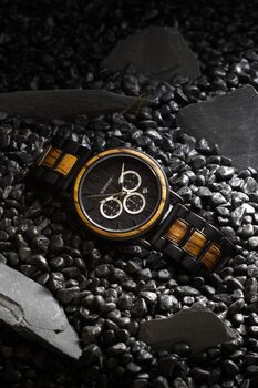 Boston Personalised Wooden Watch With Steel For Men, 6 of 8