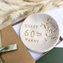 Milestone Birthday Nanny Gold And White Floral Ring Dish, thumbnail 6 of 6